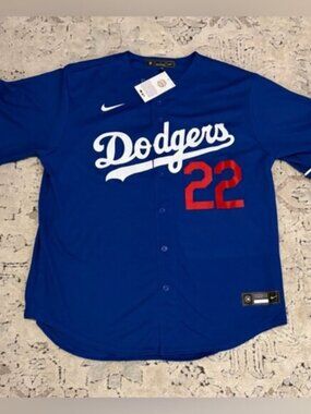 Nike Authentic Los Angeles Dodgers Clayton Kershaw #22 Blue Jersey